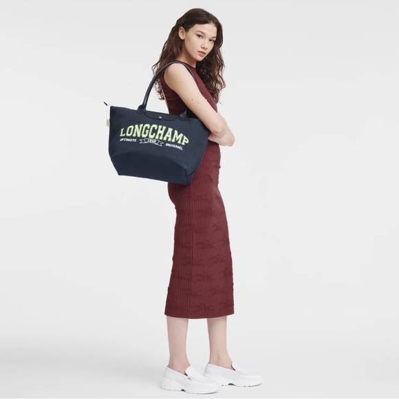 Longchamp Le Pliage Large University large shoulder tote bag ~NWOT~ Navy - Picture 5 of 6